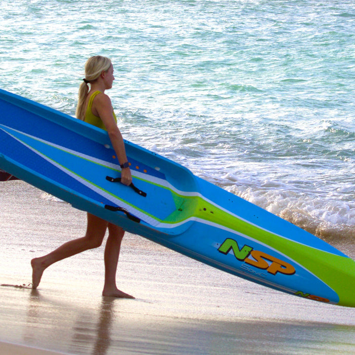 annie reickert paddling an nsp sonic