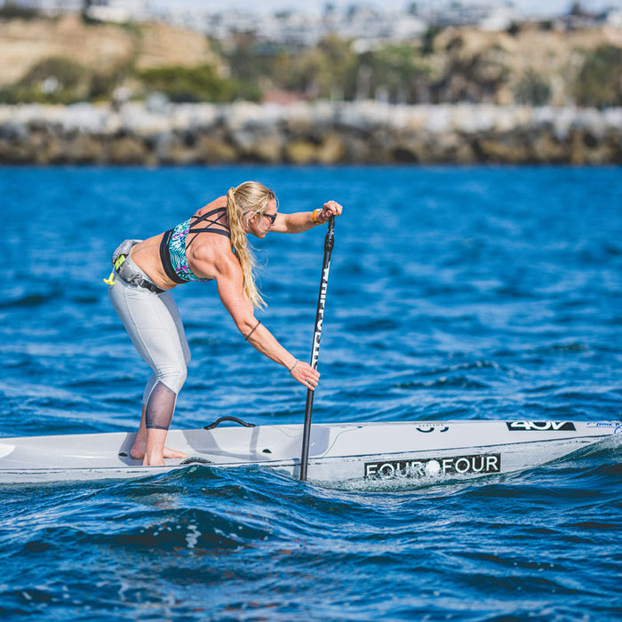 404 athlete testing paddle sizes on the 404 jump