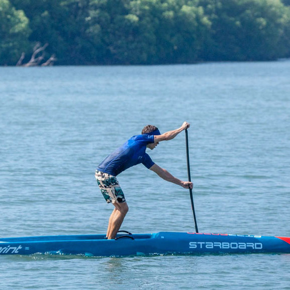 daniel hasulyo paddle boarding and loading the paddle