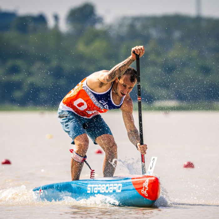noic garoud racing on the 2024 starboard all star performance paddle board