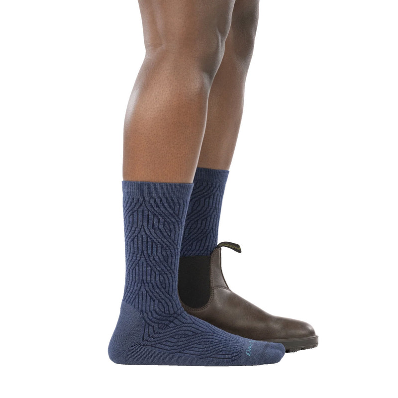Darn Tough Cable Crew Lightweight Cushion Lifestyle Socks Worn