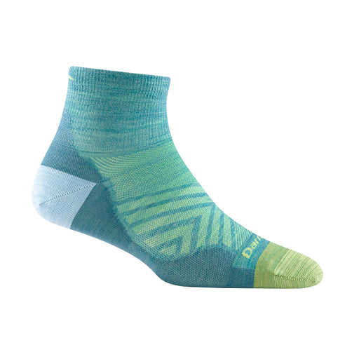 Darn Tough Run Quarter Ultra-Lightweight Running Socks aqua