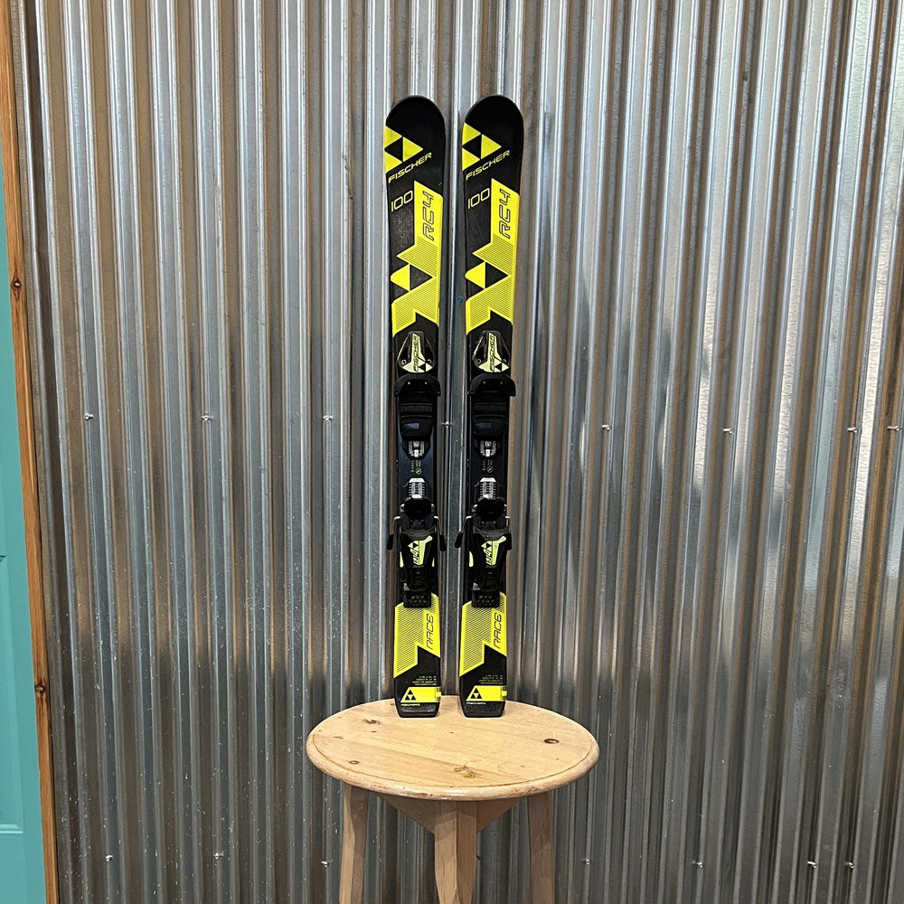 FISCHER RC4 RACE スキー 黒/黄 ジュニア用 Fischer RC4 Kid's Skis w/ Fischer FJ4 Bindings - USED — Vermont