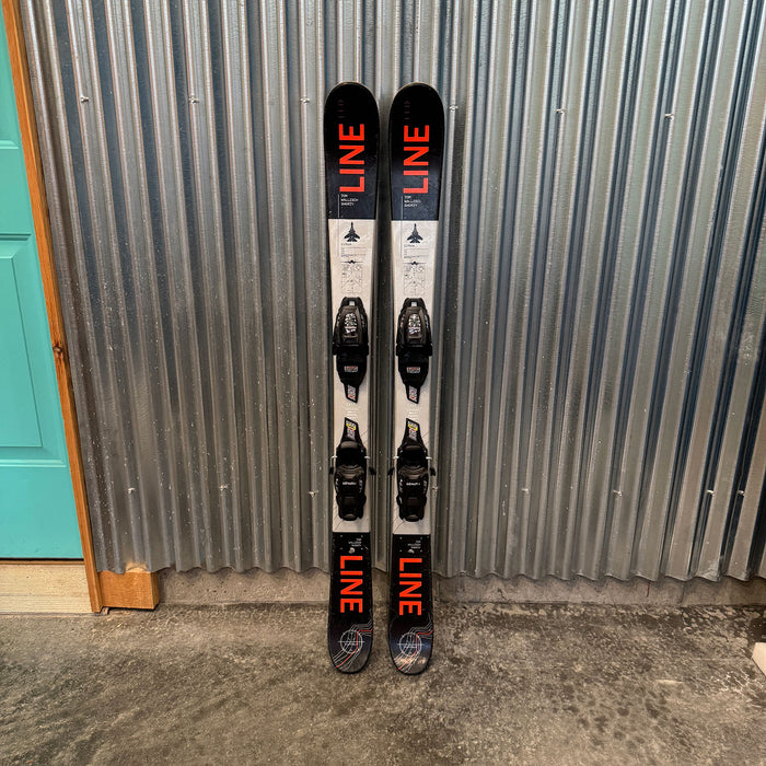 Line Tom Wallisch Shorty Kid's Twintip Skis w/ Marker Vmotion 4.5 GW Bindings - USED