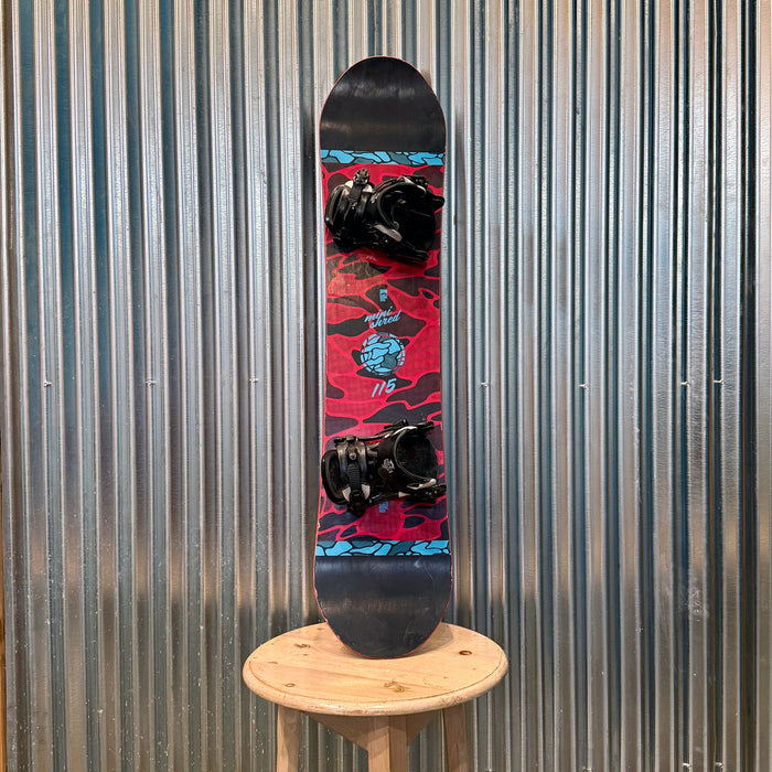 Rome Minishred Kid's Snowboard w/ Rome Snowboard Bindings - USED 115cm top