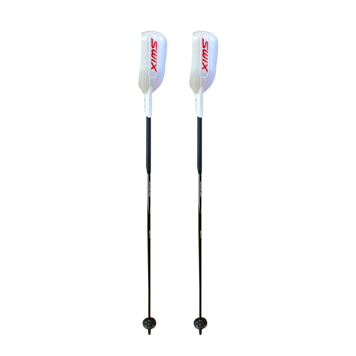 swix excalibur jr sl kids slalom ski racing poles with handguards