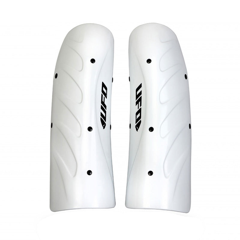 UFO Slalom Ski Racing Shin Guards Long White