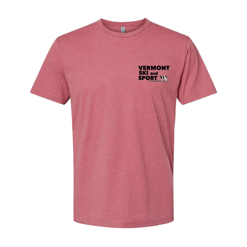 Vermont Ski and Sport Paddleboarding Cow Logo T-Shirt - MAUVE
