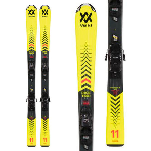 Volkl Racetiger Jr Pro Kid's Race Skis w/ Marker VMotion 4.5 GW Bindings 2023