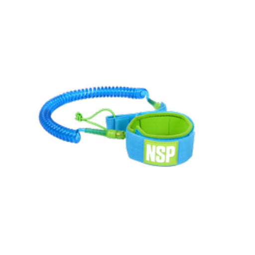 NSP 10' Coiled SUP Leash - BLUE/GREEN